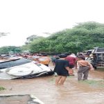 Mini bus jenis Toyota Rush diseret banjir di Desa Pali Kecamatan Sanggar Kab Bima